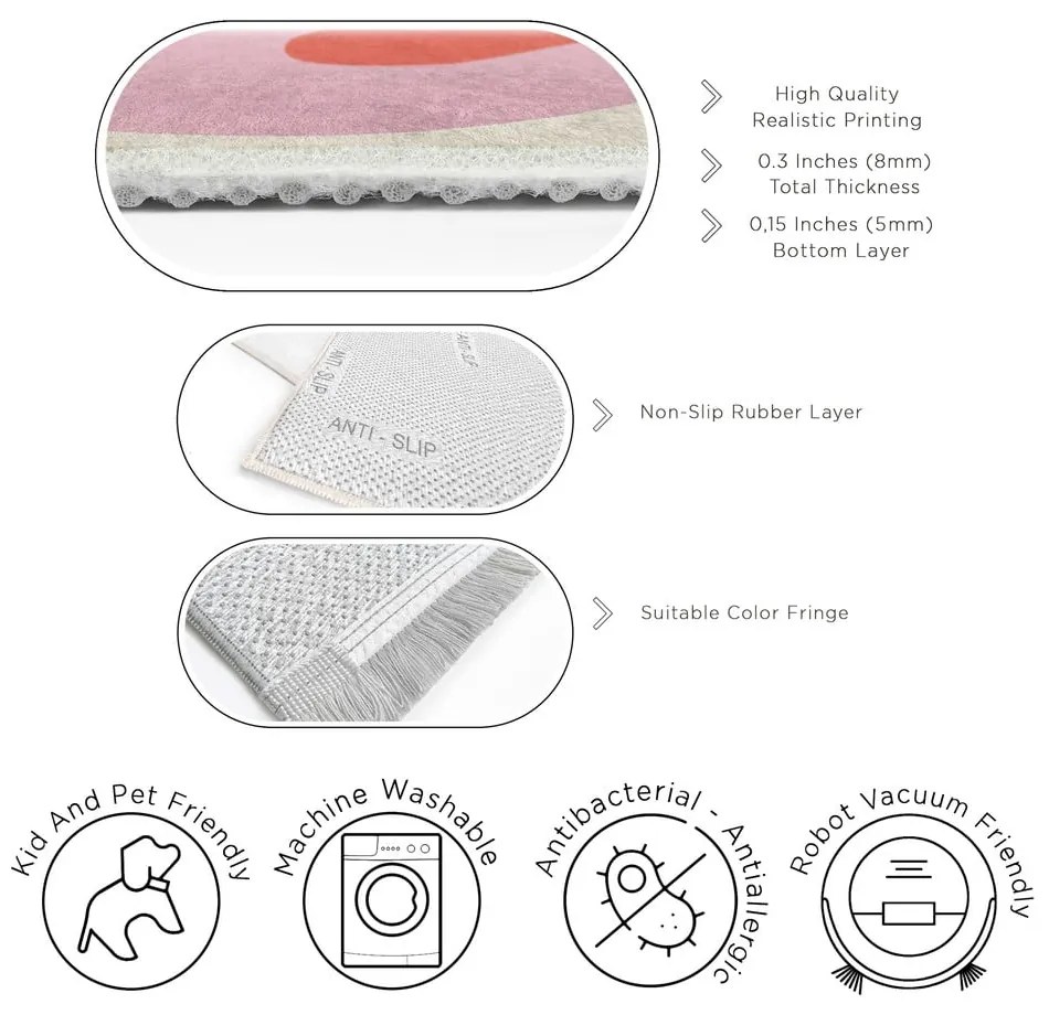 Žltý/ružový prateľný koberec 120x180 cm Raspberry Creamsicle – Mila Home