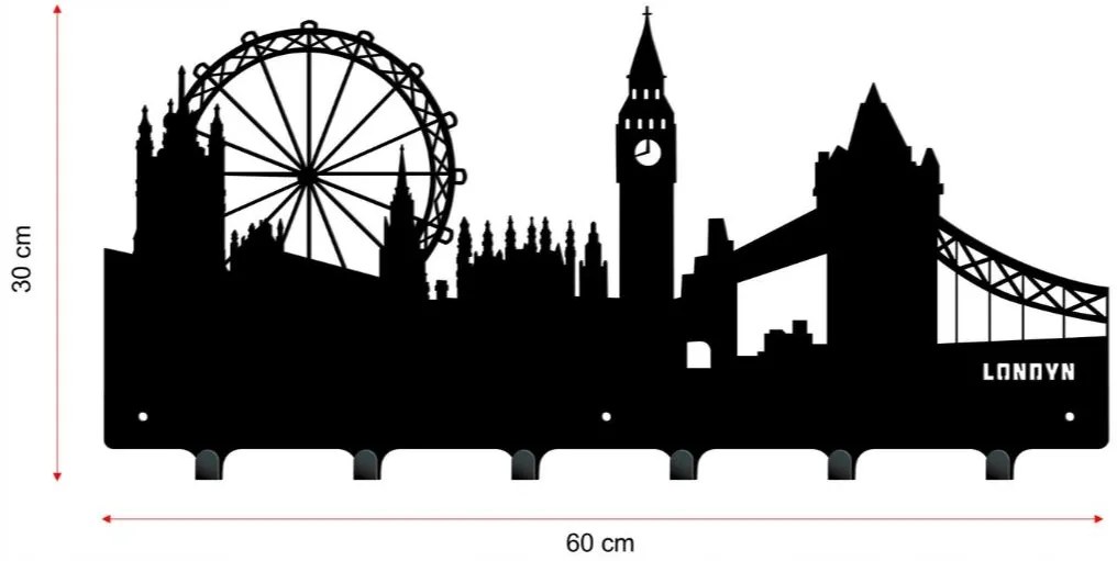 Vešiak na stenu do chodby LONDÝN