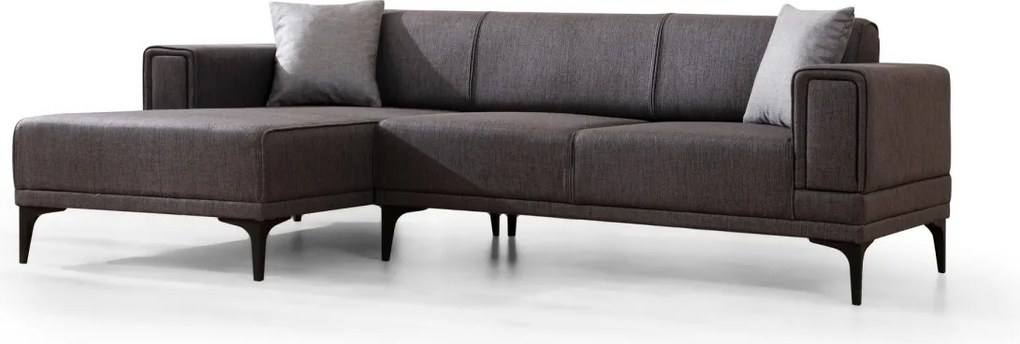 Rohová sedacia súprava Horizon 250 cm tmavosivá ľavá