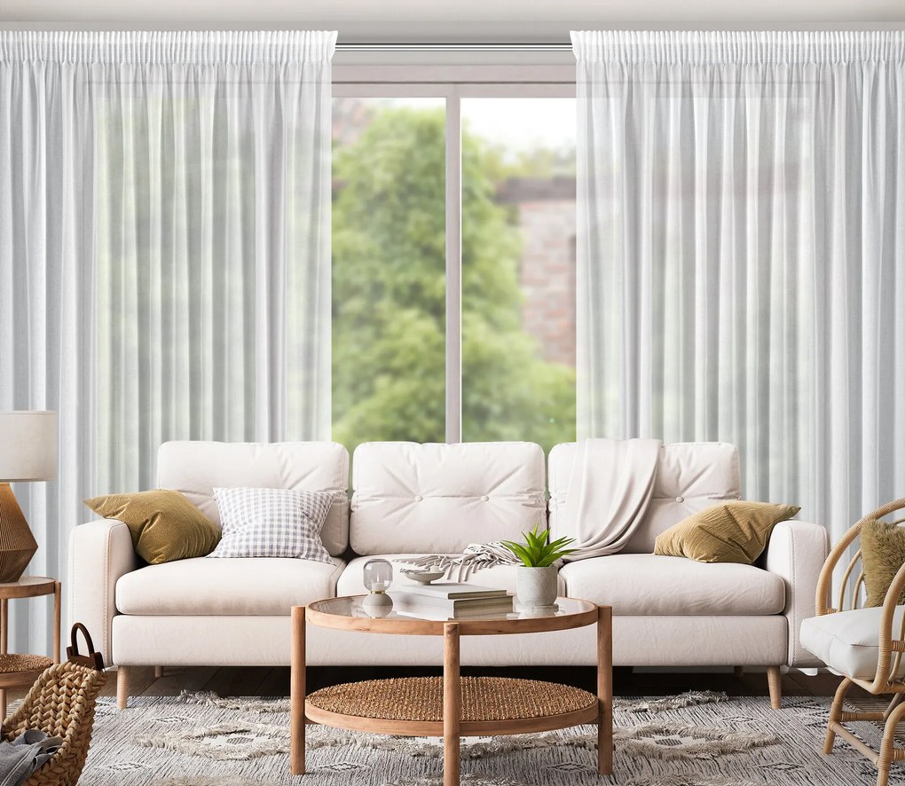 ZÁCLONA NA PÁSKE MARGO 300X270 CM BIELA