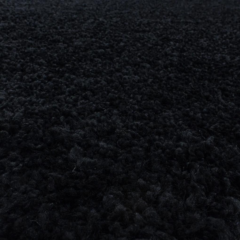 Ayyildiz koberce Kusový koberec Sydney Shaggy 3000 black kruh - 160x160 (priemer) kruh cm