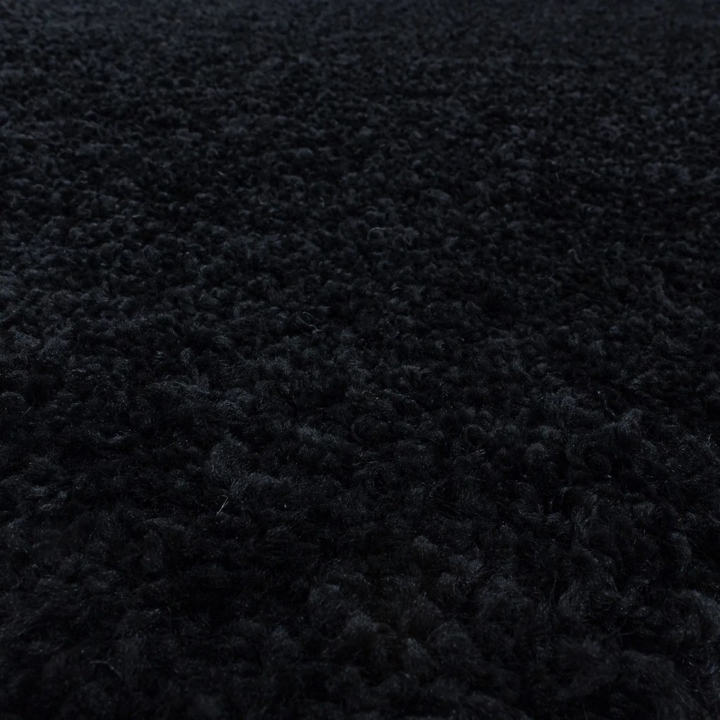Ayyildiz koberce Kusový koberec Sydney Shaggy 3000 black kruh - 200x200 (priemer) kruh cm