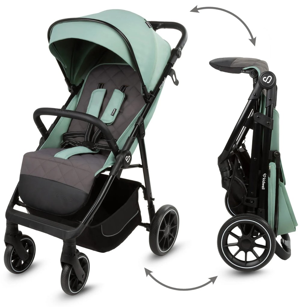 Kočík Kidwell Enzo 2v1 pre deti od narodenia do 22 kg, XXL strieška UPF 50+