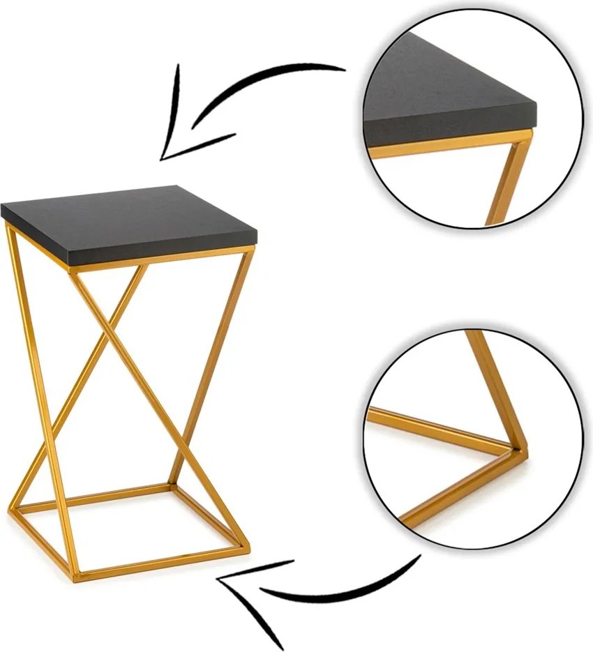 STOJAN NA KVETINÁČ LOFT7 40X24X24 CM ZLATÁ/ČIERNA