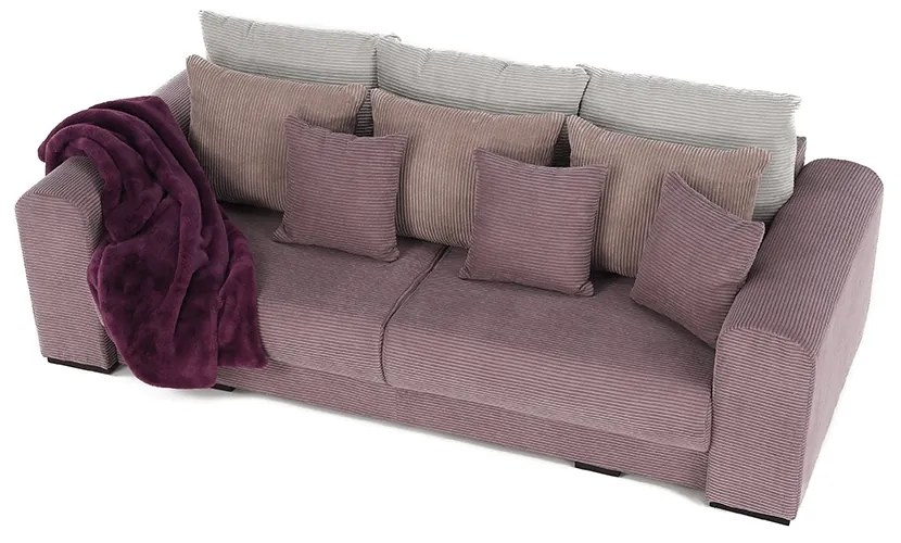 Rozkladacia pohovka s úložným priestorom Gilen Big Sofa - fialová / staroružová / béžová