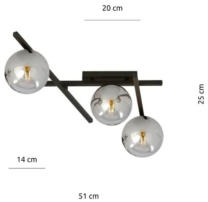 Stropné svietidlo SMART 3xE14/10W/230V čierna/šedá