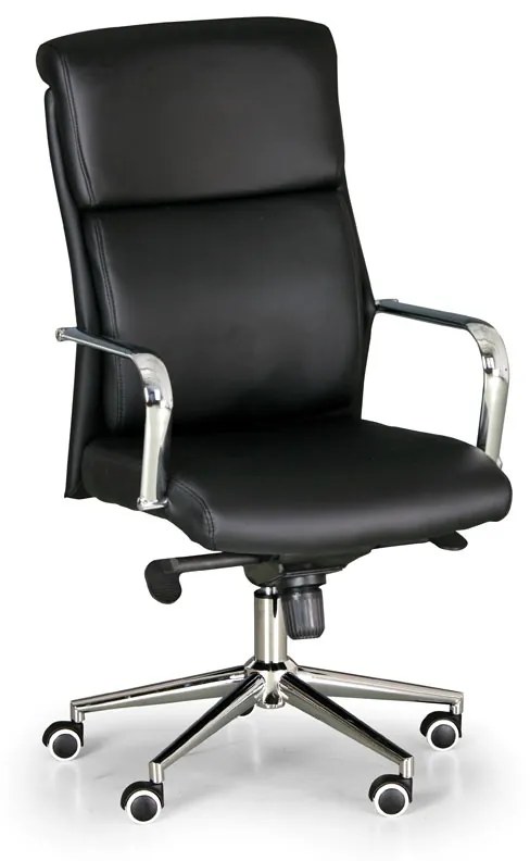 Kancelárska stolička Viro, kožená, čierna