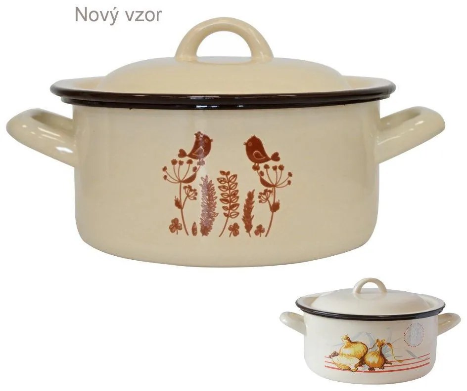 Kastról smalt + pokr. 26cm/6,0L dekor Vtáčik KLC