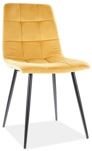 Jedálenská stolička Mila Velvet Žltá