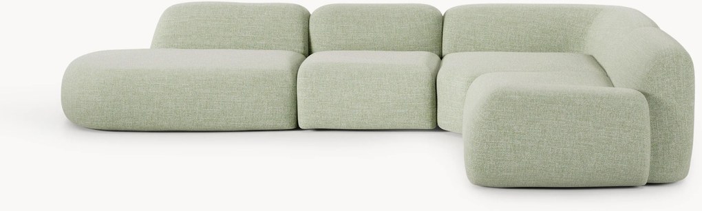 XL modulárna buklé rohová pohovka Wolke