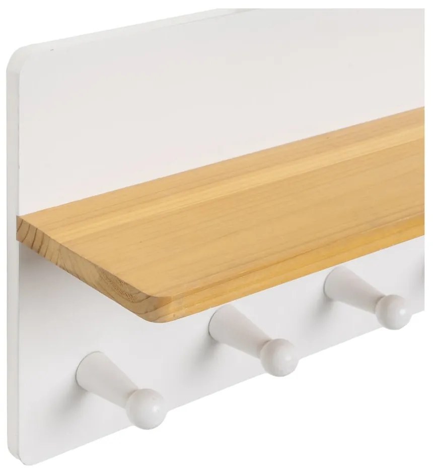 Biely nástenný vešiak s poličkou – Casa Selección