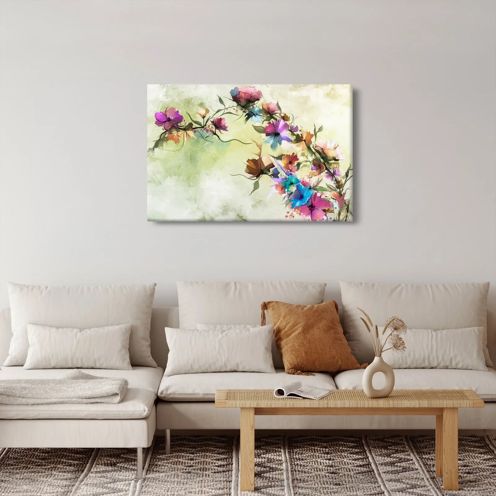 Obraz - Maľba kvetu (90x60 cm)
