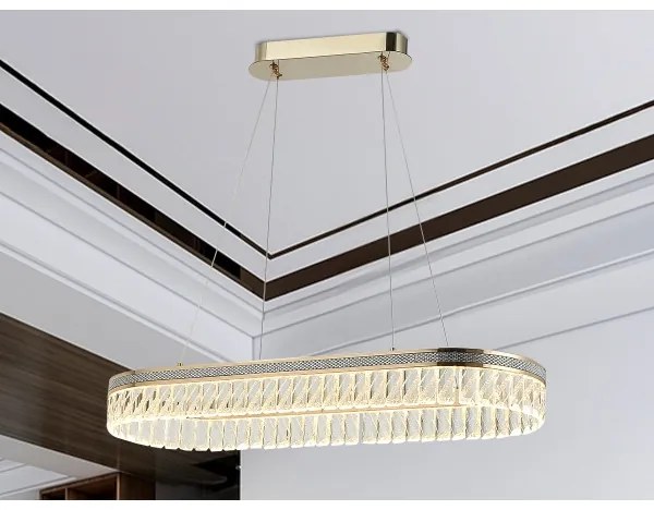 LED stmievateľný krištáľový luster na lanku THALIA LED/50W/230V 3000-6000K + diaľkový ovládač