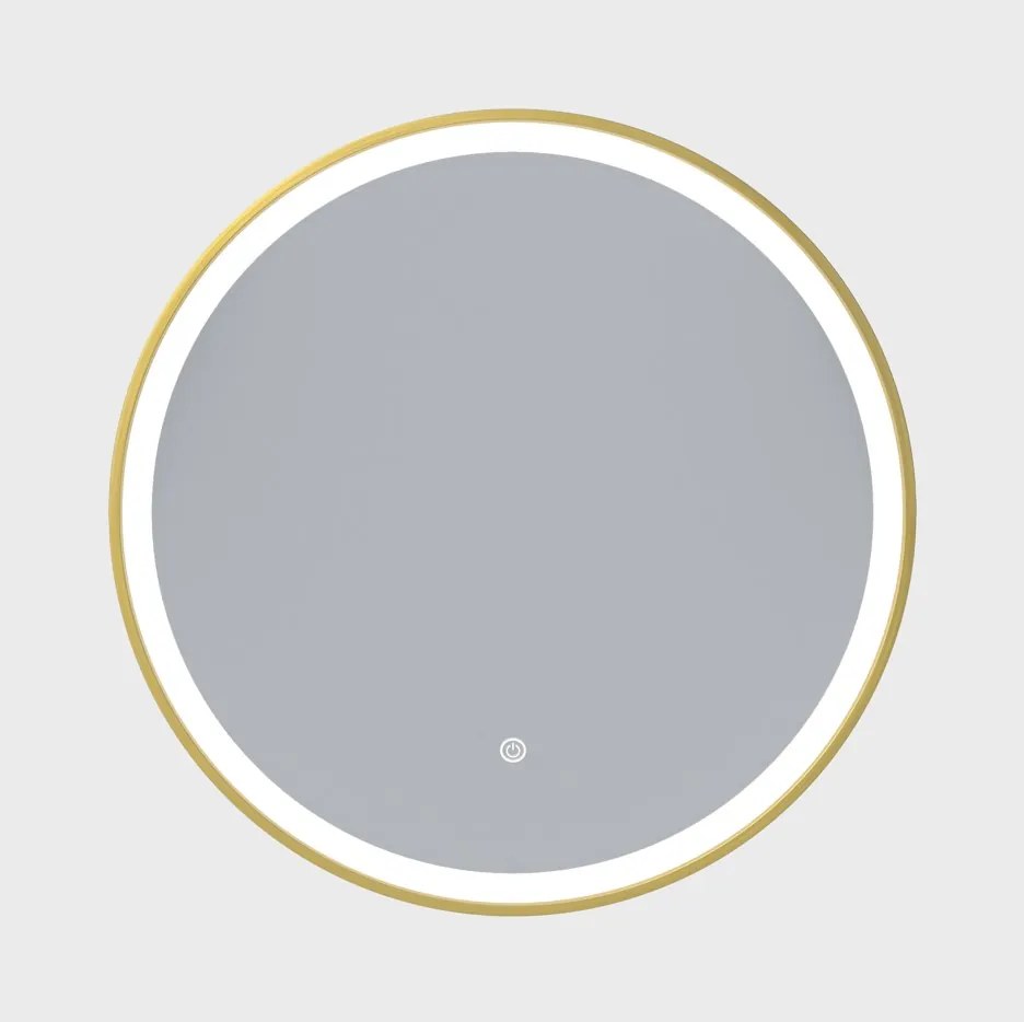 Erga Olivia, okrúhle LED zrkadlo 60cm, zlatý kovový rám, 1380 lm, 6500K, predné osvetlenie, ERG-V01-202-6060-GD