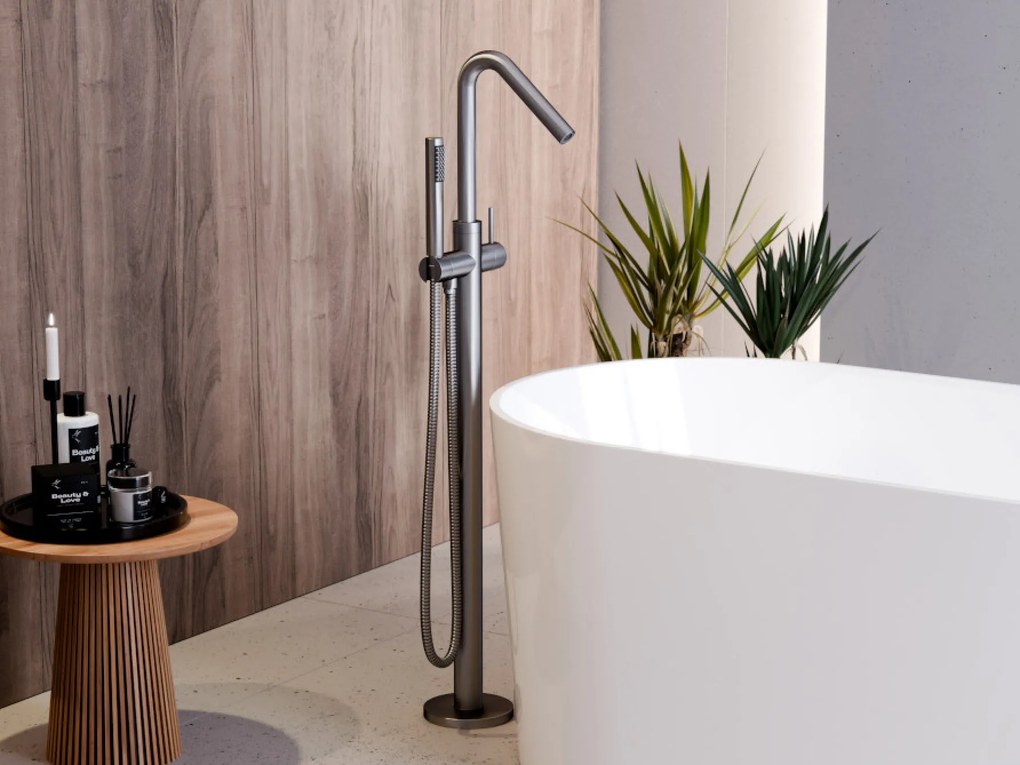 Besco Voľne stojaca vaňová batéria Veo 3.0 ColdMode VB BOX system GR Grafit kartáčovaná