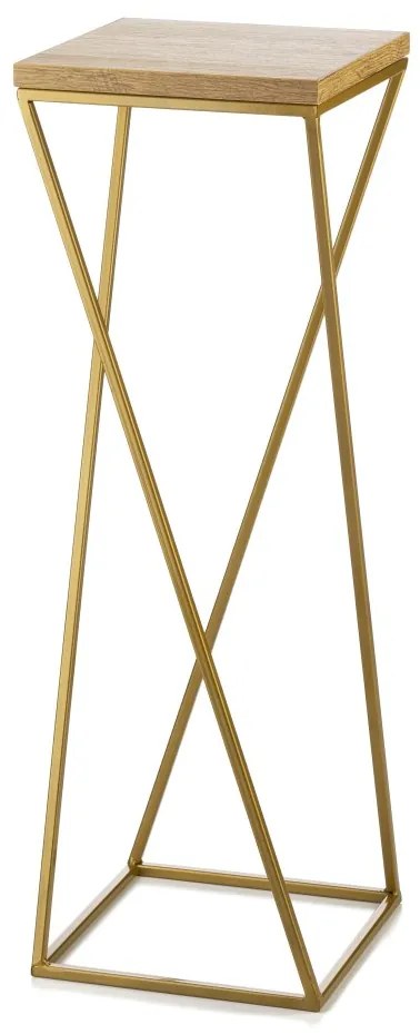 STOJAN NA KVETINÁČ LOFT7 70X24X24 CM ZLATÁ/HNEDÁ