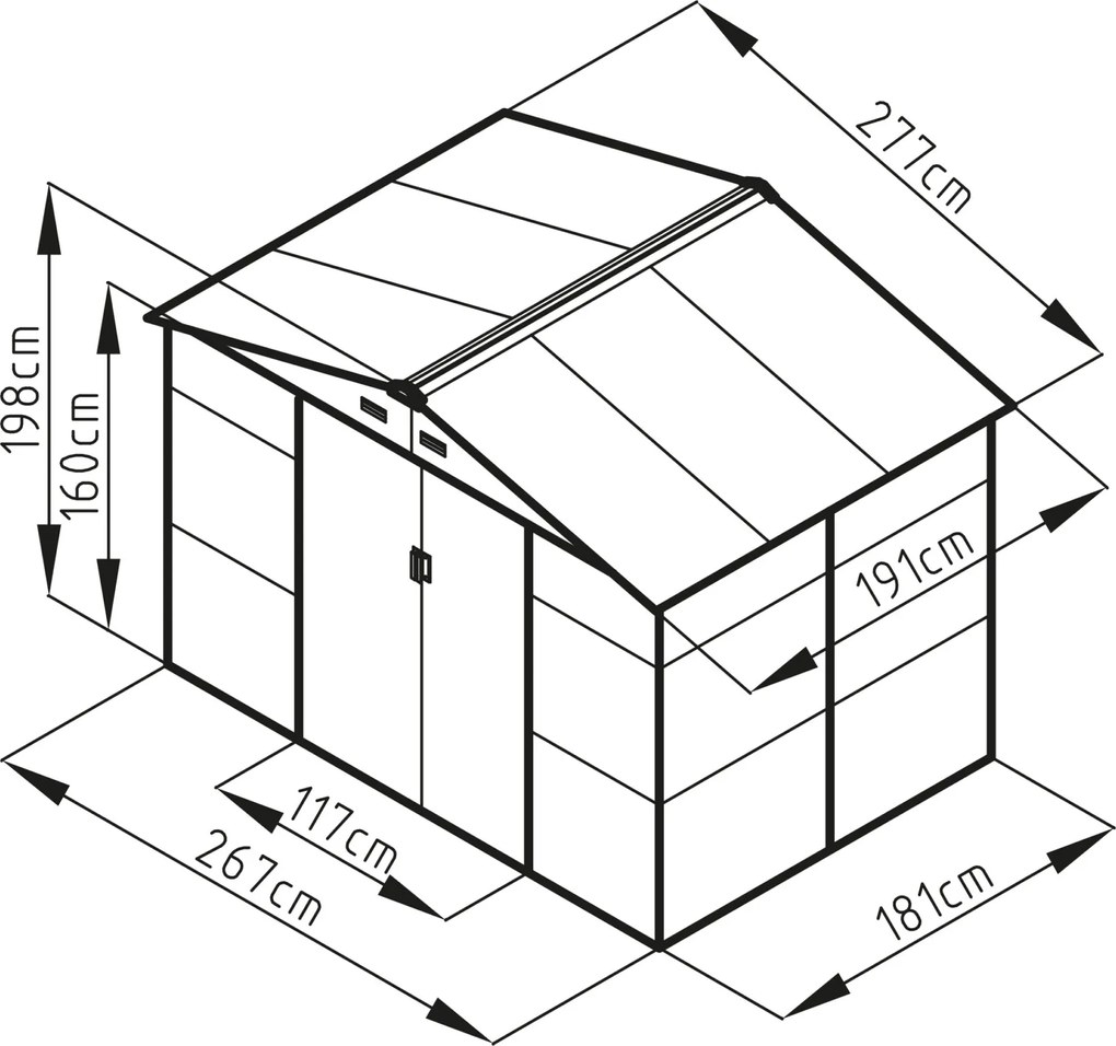 Záhradný domček G21 GAH 529 - 277 x 191 cm, antracitový