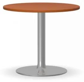 Konferenčný stolík ZEUS II, priemer 600 mm, chrómovaná podnož, doska čerešňa