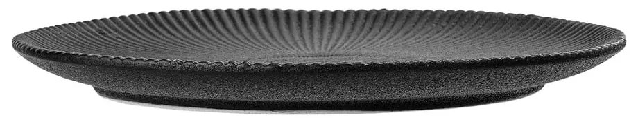 Čierny tanier z kameniny Bloomingville Neri, ø 23 cm