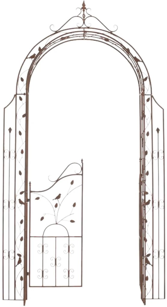 Pergola na popínavé rastliny GS22232 s bránkou - Hnedá antik