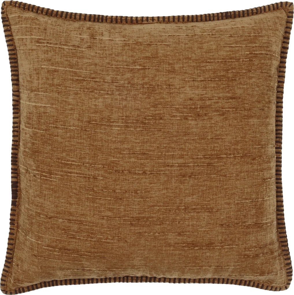 Hlinená obliečka na vankúš Aix žinilková s fazetovaným okrajom – 50*50 cm