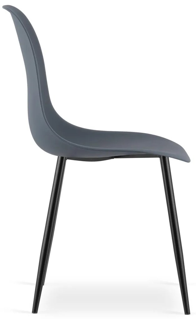 Súprava 2 ks bridlicovo sivých stoličiek OSAKA s čiernymi nohami