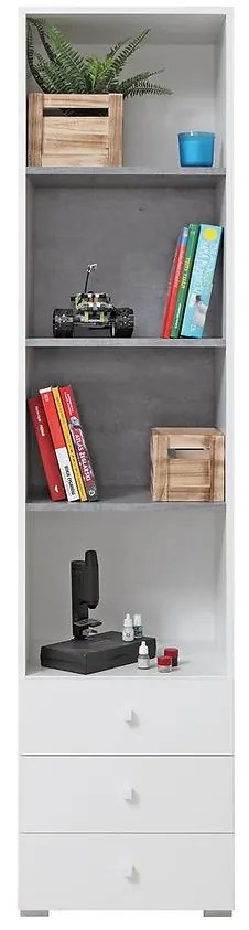 Regál Sigma Si7  biely Lux/betón