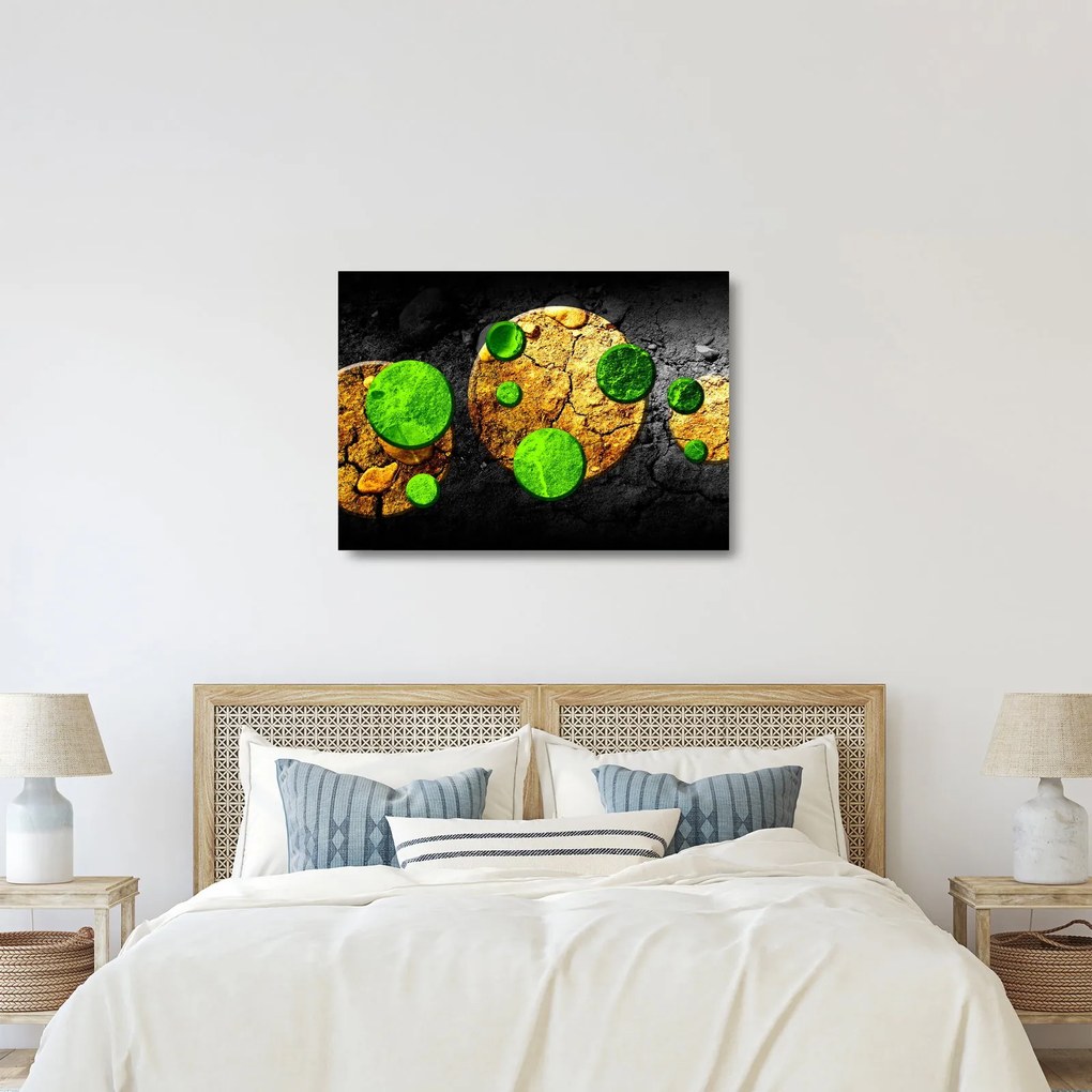 Sklenený obraz abstrakcie - Guľa (70x50 cm)