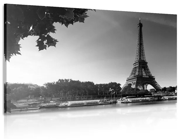 Obraz jesenný Paríž v čiernobielom prevedení