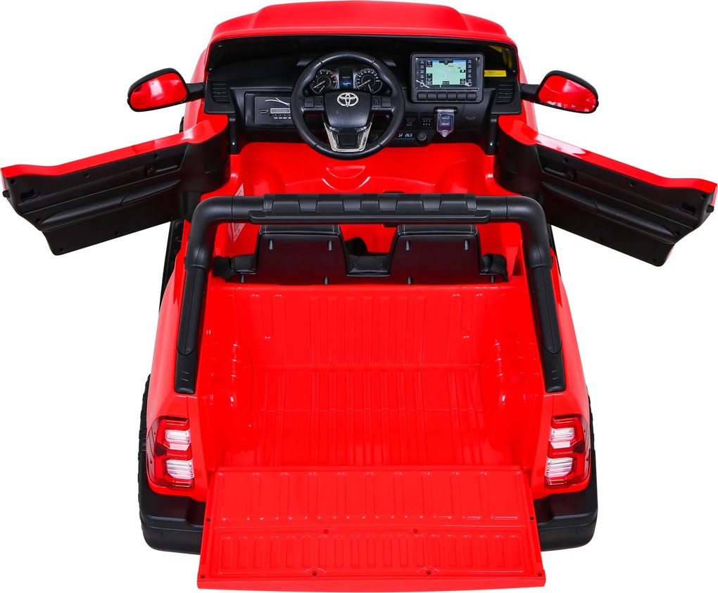 Ramiz Elektrické auto Toyota Hilux pre deti červené + pohon 4x4 + diaľkové ovládanie