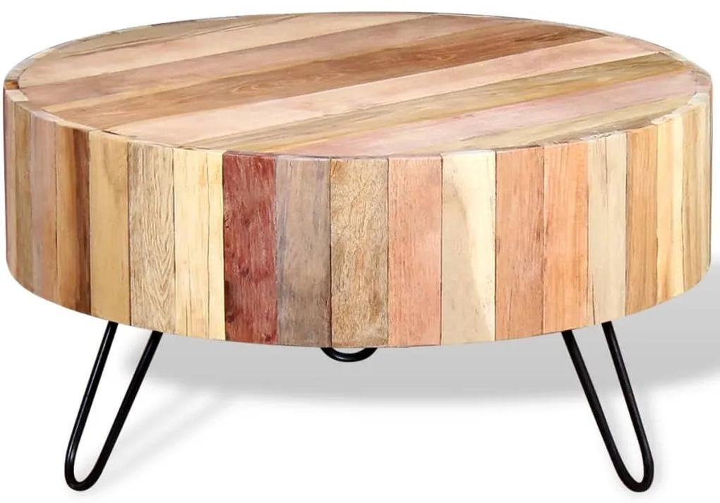 vidaXL Konferenčný stolík z masívneho regenerovaného dreva