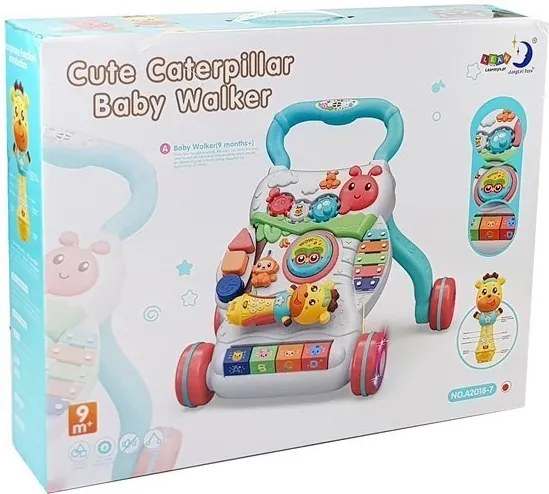 LEAN Toys Vzdelávacie detské chodítko s interaktívnym mikrofónom