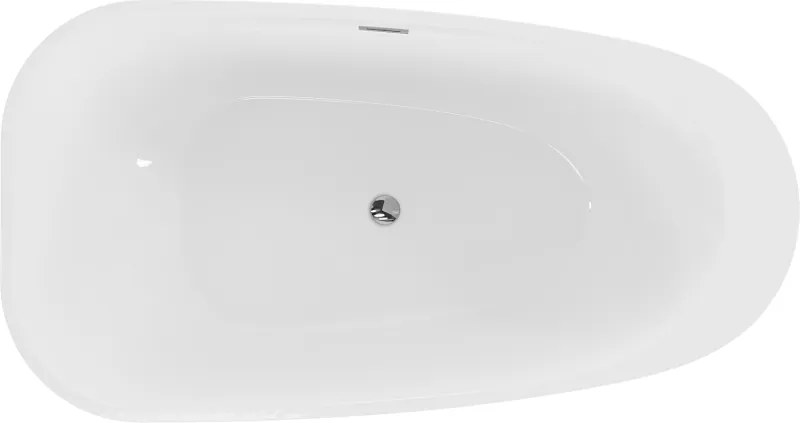 Mexen Giada, voľne stojaca vaňa 170 x 90 cm, biela lesklá, chrómový prepad, 52741709000-01