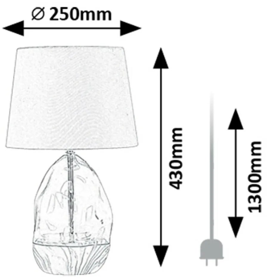Rabalux 74227 dekoratívna stolná lampa Apolonia, biela, E27, 1x max. 40W, IP20