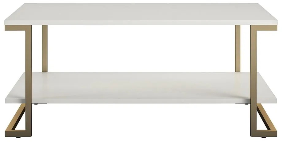 Konferenčný stolík v bielo-zlatej farbe CosmoLiving by Cosmopolitan Camila, 106 x 45 cm