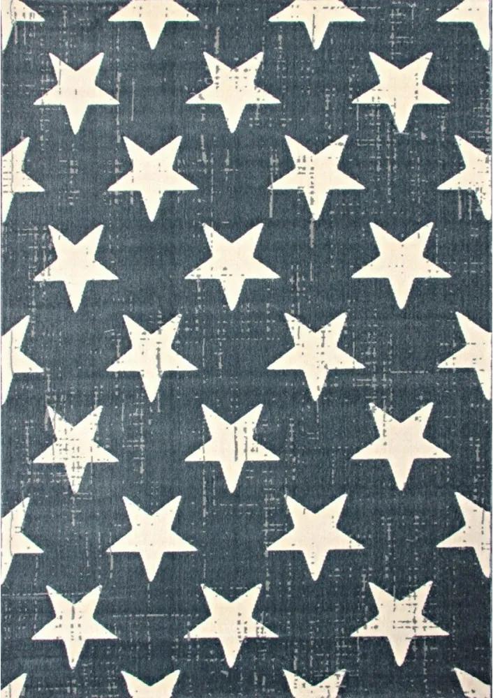 Kusový koberec PP Hviezdy modrosivý, Velikosti 120x170cm