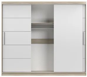 Šatníková skriňa ALBA II 250 cm dub sonoma/biela