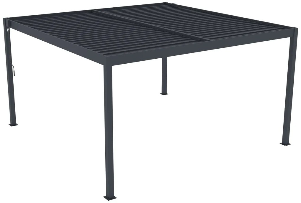 Hliníková bioklimatická pergola s lamelami BestBerg BBP-16G / 4 x 4 m / sivá