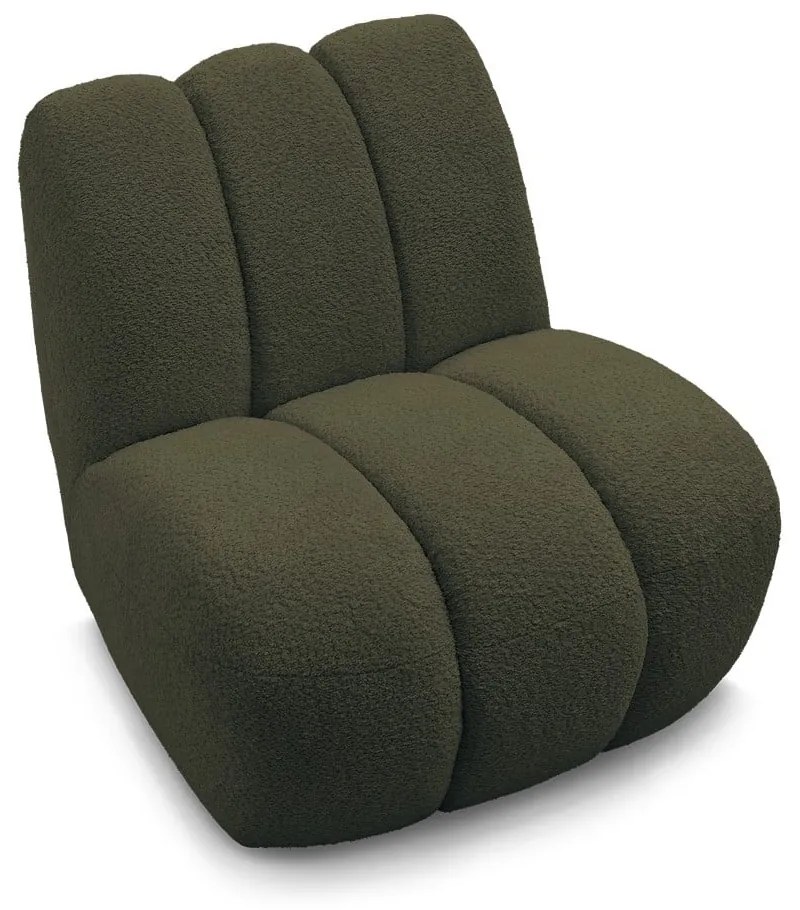 Zelené kreslo z textílie buklé Janissaire – Bobochic Paris