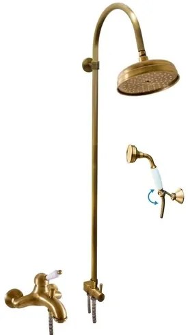 Vaňová batéria RAV Slezák LABE so sprchovacím setom 150 mm stará mosadz L554.5/3SM