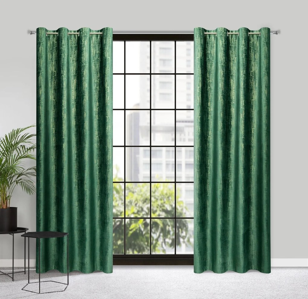 ZATEMŇOVACÍ ZÁVES NA KRÚŽKOCH MARSALA 140X250 CM TMAVOZELENÁ