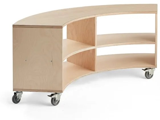 Mobilný úložný regál RICO, oblúkový, 865x1500x375 mm, breza