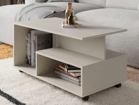 Konferenčný stolík na kolieskach Astor, béžová kašmír%