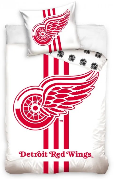 HOKEJOVÉ OBLIEČKY NHL DETROIT RED WINGS WHITE 140x200/70x90 cm