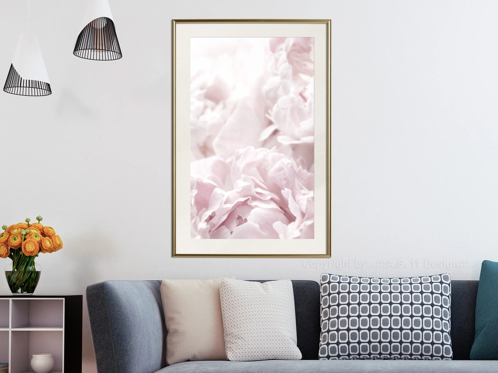 Artgeist Plagát - Fluffy Peonies [Poster] Veľkosť: 20x30, Verzia: Čierny rám