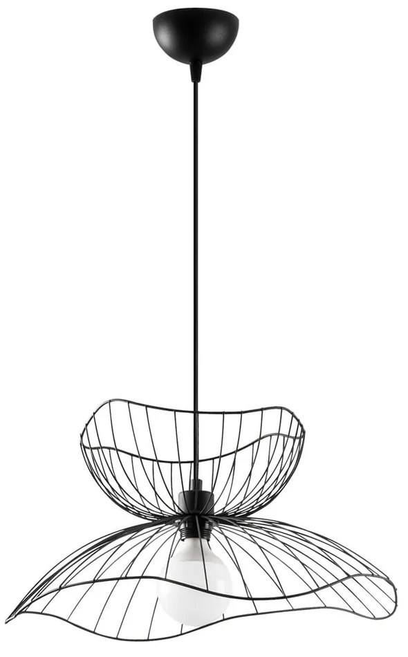 Čierne závesné svietidlo s kovovým tienidlom ø 50 cm Farac – Opviq lights