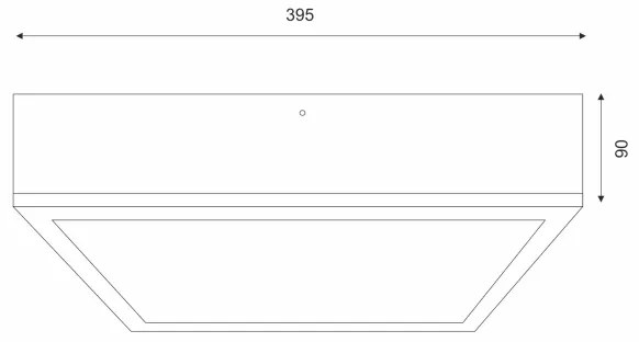Stropné svietidlo NATURAL SQUARE 4xE27/15W/230V 39x39 cm borovica/čierna