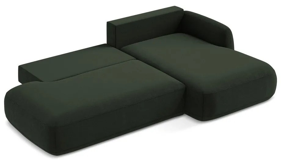 Tmavozelená rozkladacia rohová pohovka (pravý roh/s leňoškou) Hale – Makamii