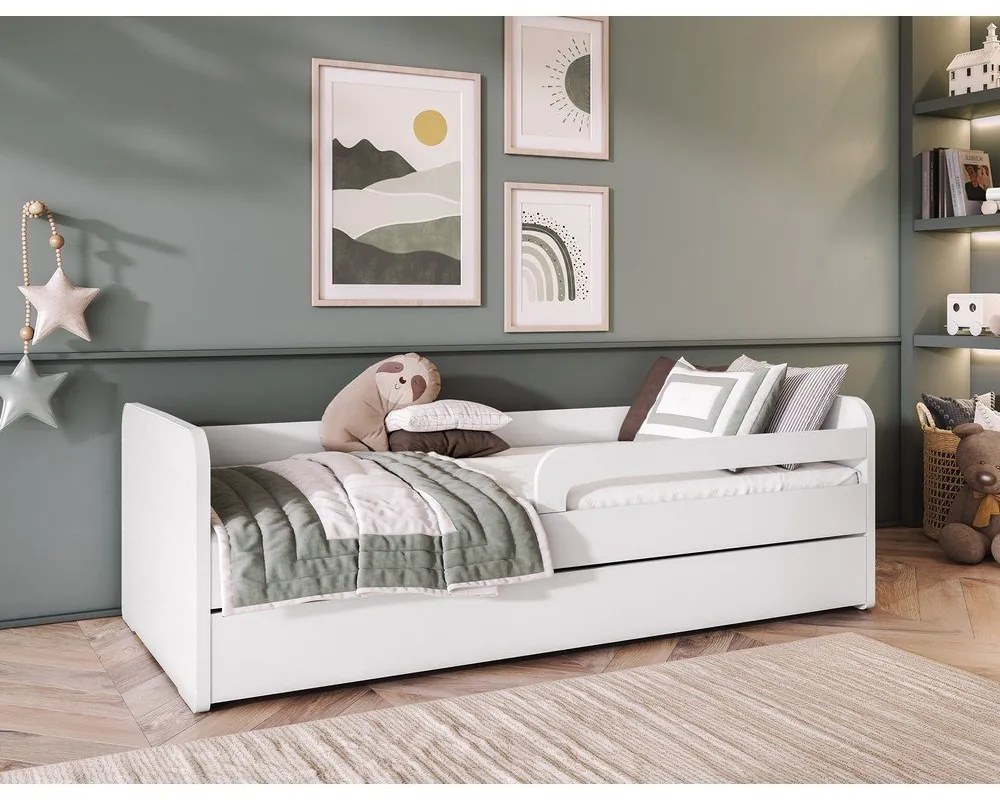 Biela detská posteľ s matracom/s roštom 80x200 cm Duuli – ELTAP