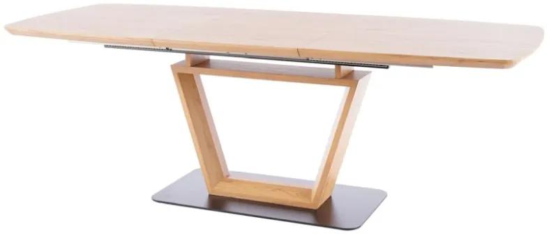 Rozkladací jedálenský stôl 160-220 cm Shirl (dub + čierna) (pre 8 a viac osôb). Vlastná spoľahlivá doprava až k Vám domov. 1050800